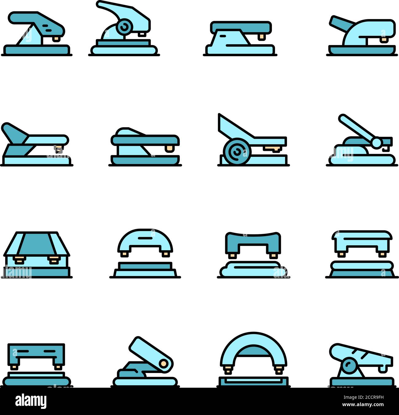Hole puncher icons set vector flat Stock Vector