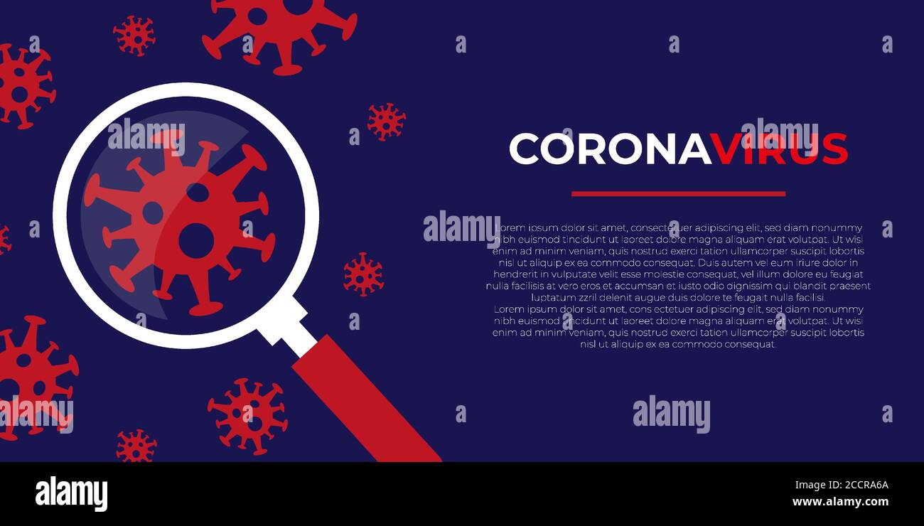 Coronavirus danger and public health risk disease and flu outbreak or coronaviruses influenza background as dangerous viral strain case as a pandemic Stock Vector