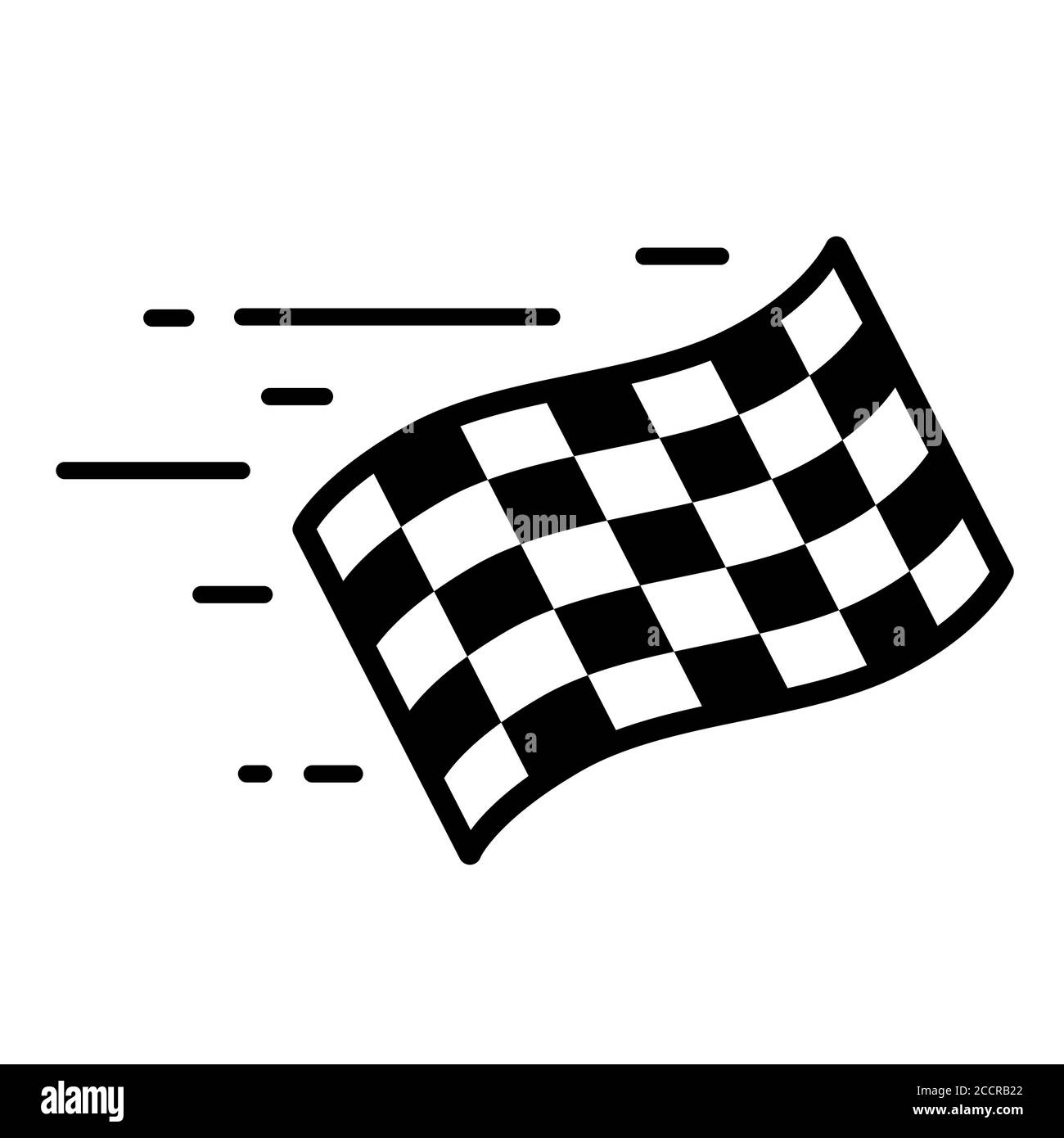 Fast moving checkered start flag. Fast start concept, vector illustration Stock Vector