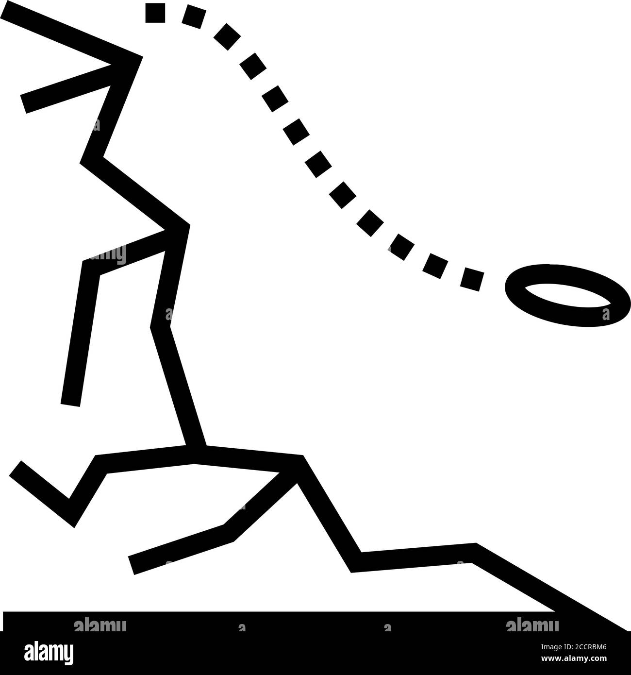 jump from mountain line icon vector illustration Stock Vector Image ...