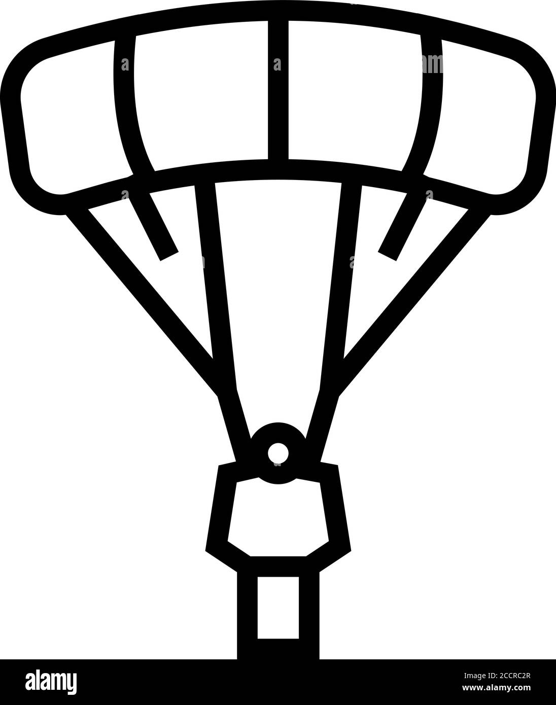 flying parachutist line icon vector illustration Stock Vector