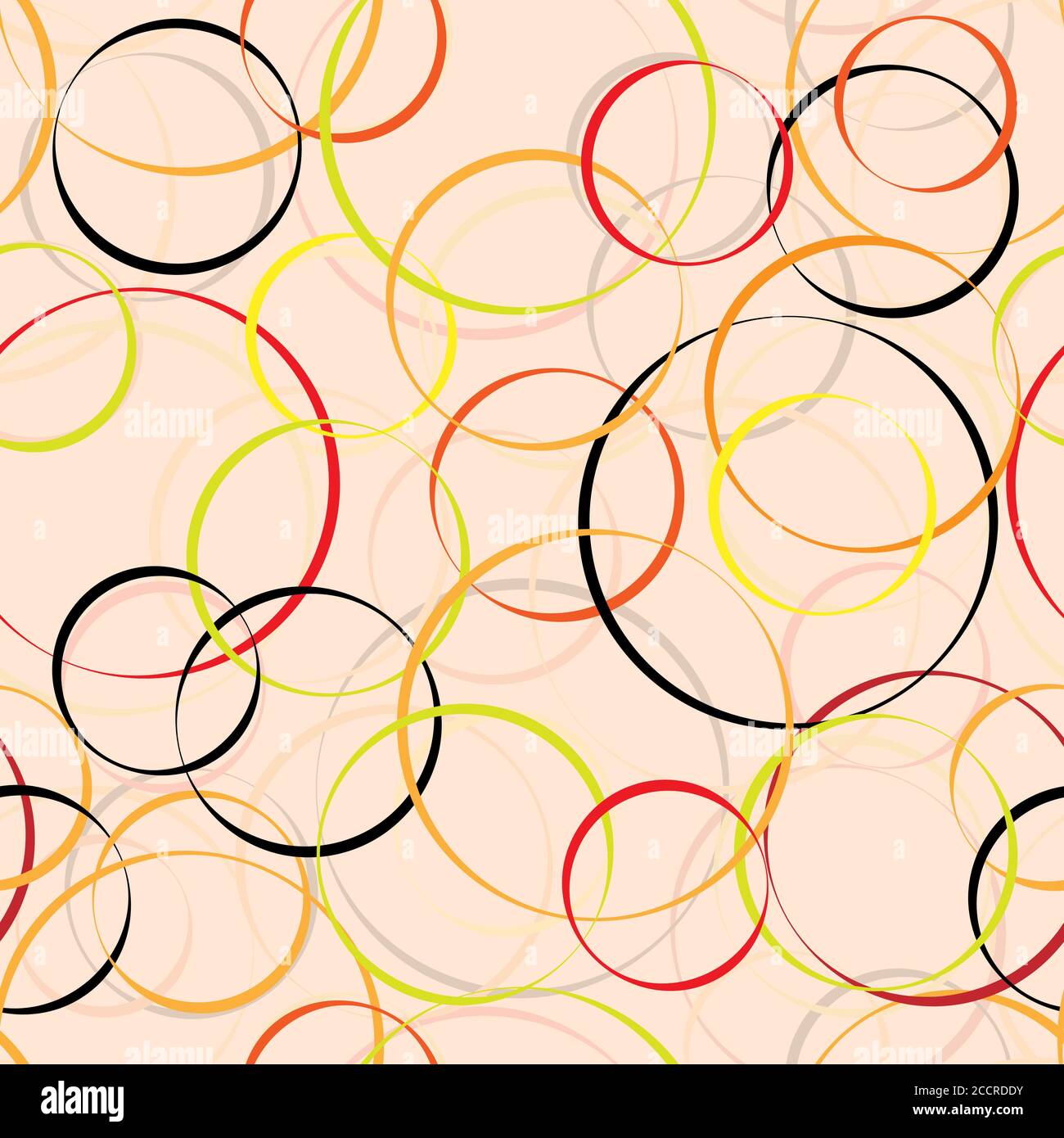 Abstract seamless repeating pattern of colored circles Stock Vector