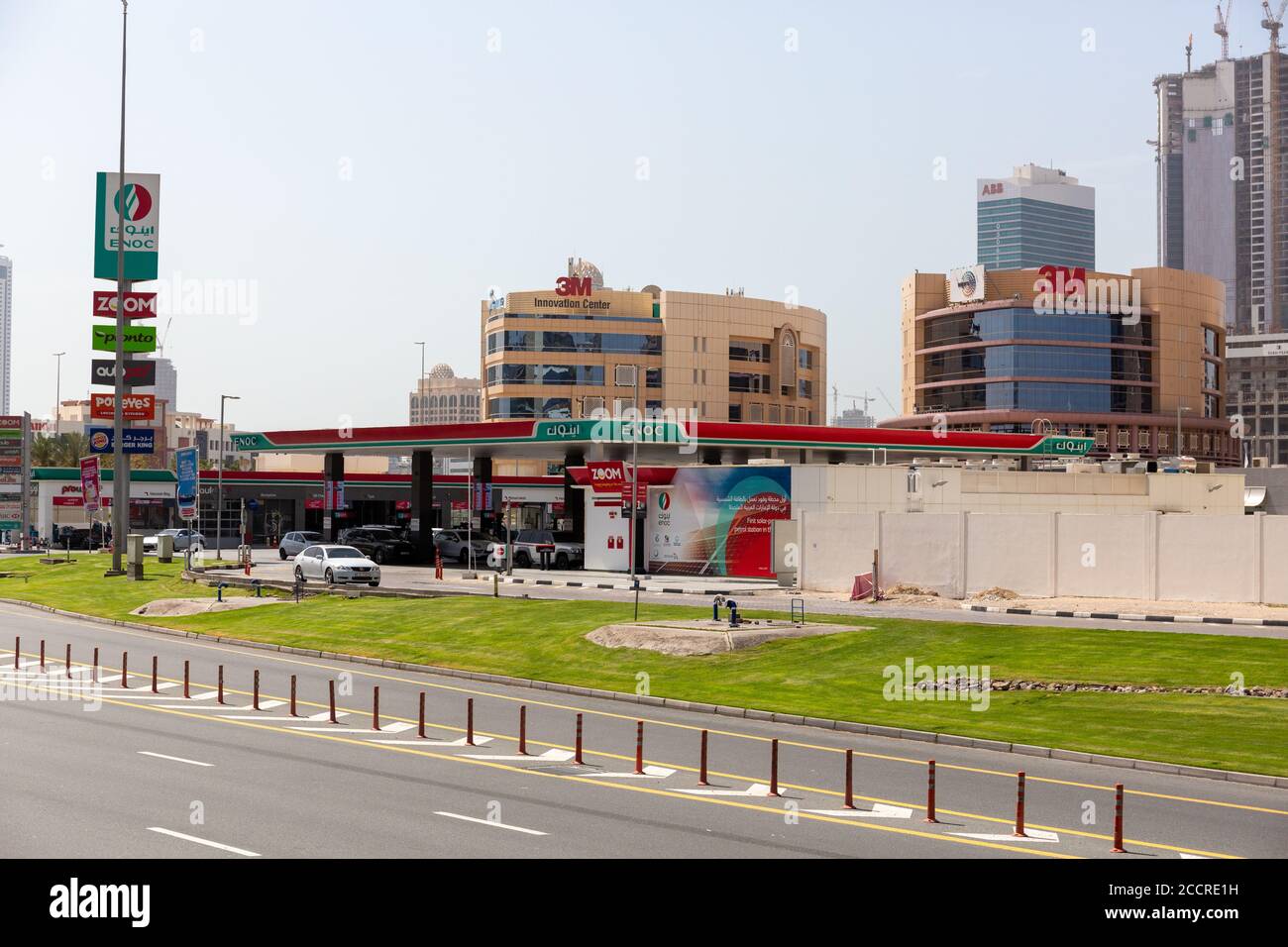 ENOC petrol station, Sheikh Zayed Road Stock Photo Alamy