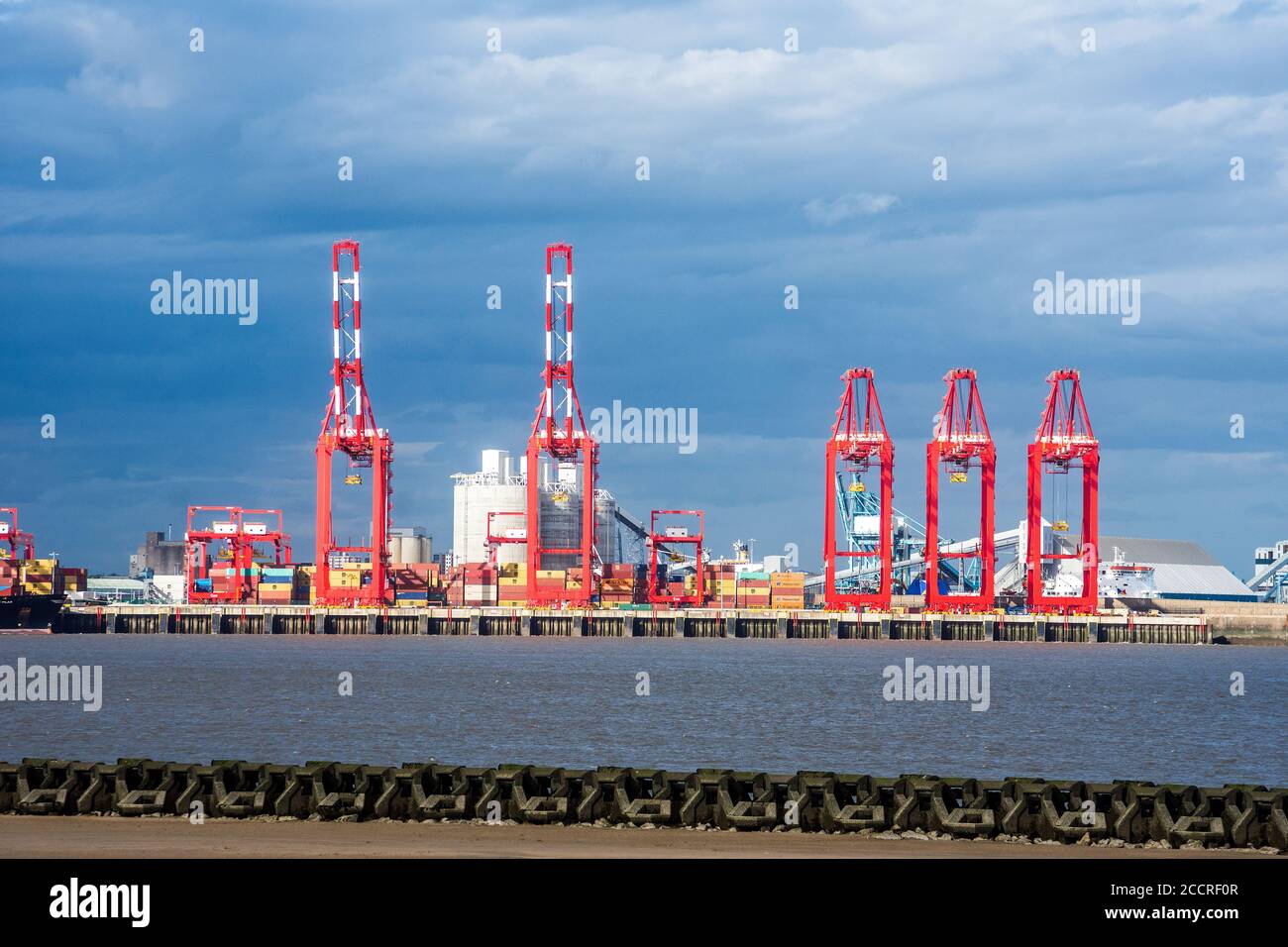 The newly installed lifting gear at the Port of Liverpool container