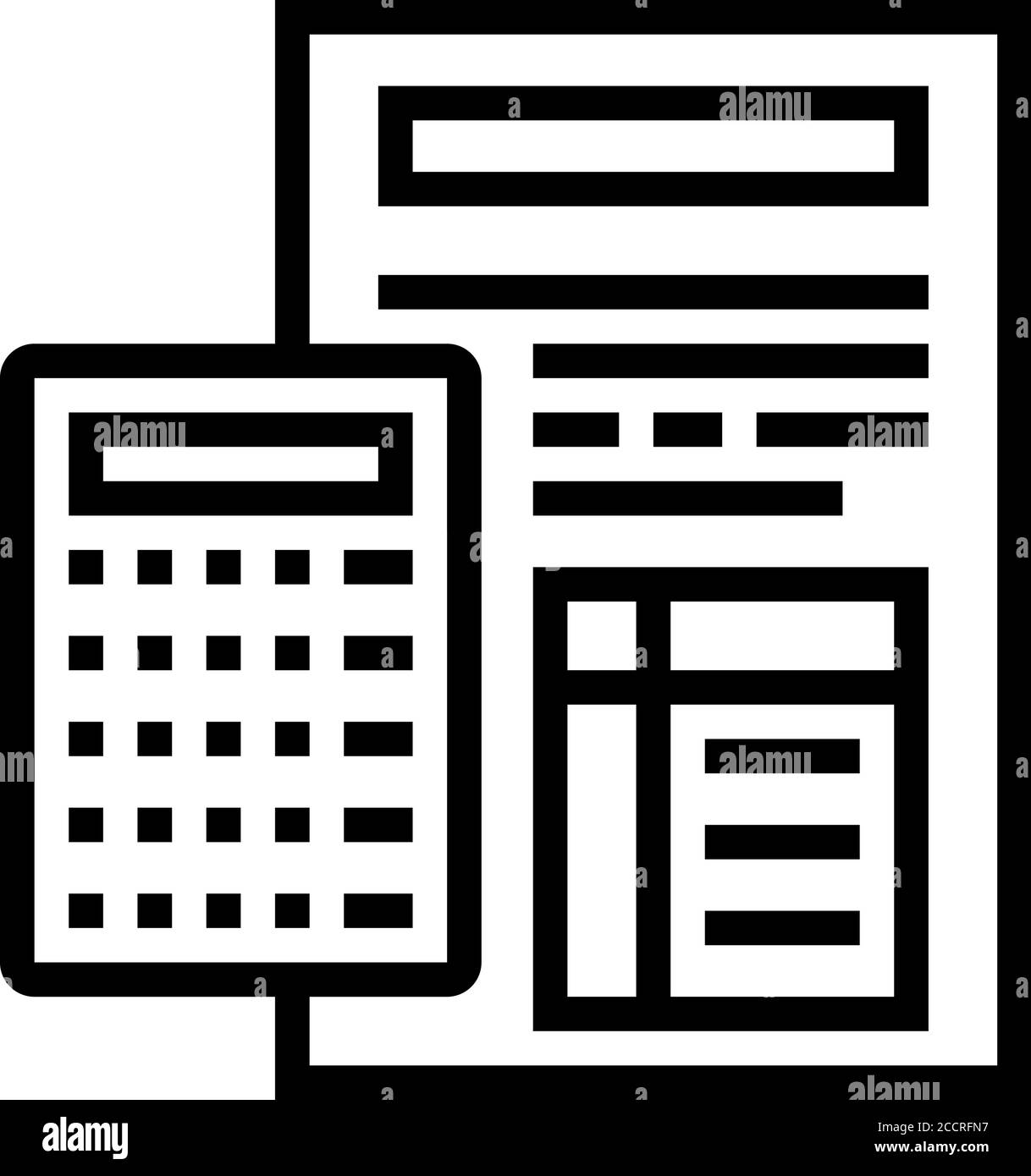 calculating mortgage line icon vector illustration Stock Vector Image ...
