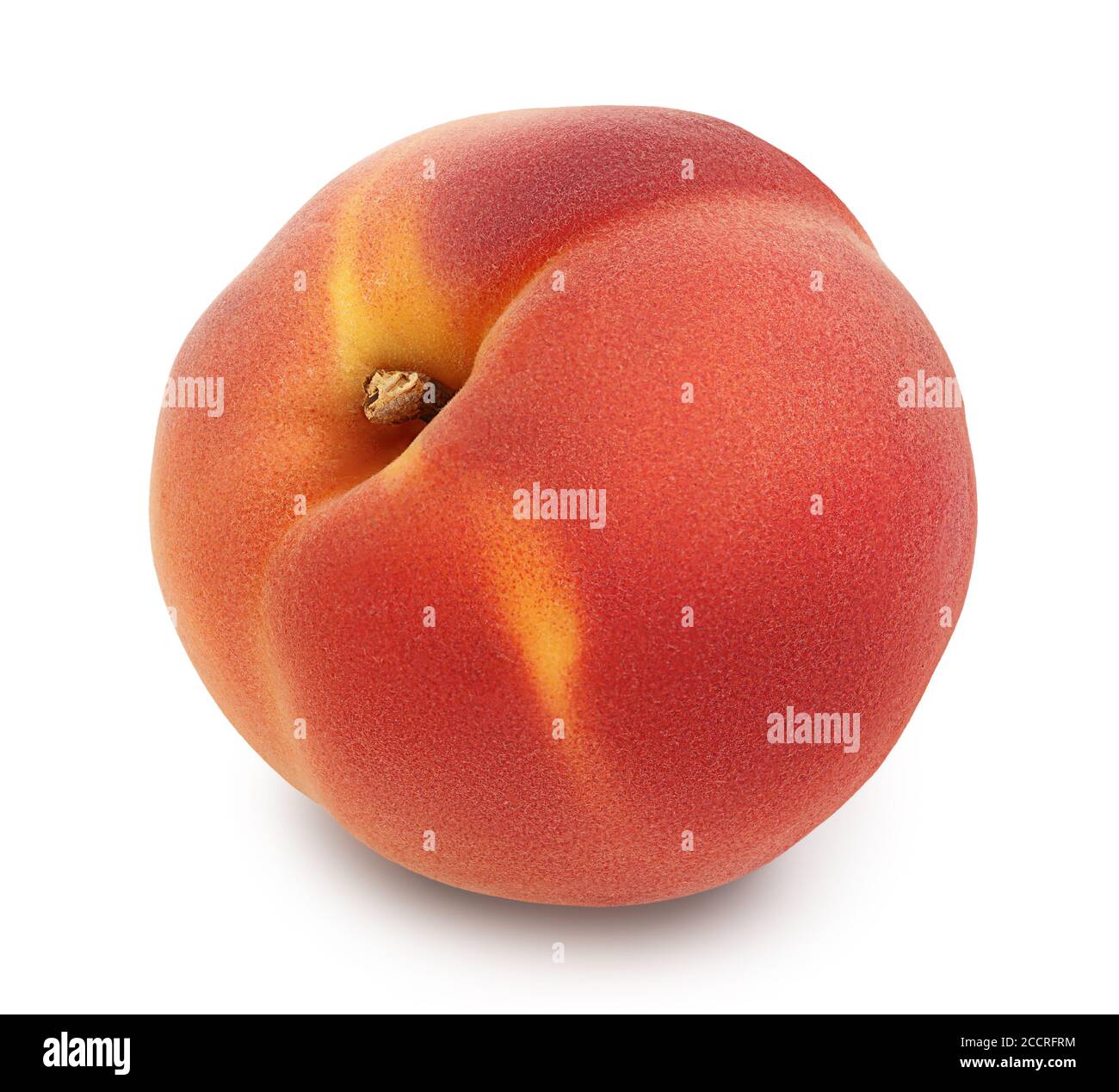 Ripe peach fruit with slices isolated on white background with clipping ...