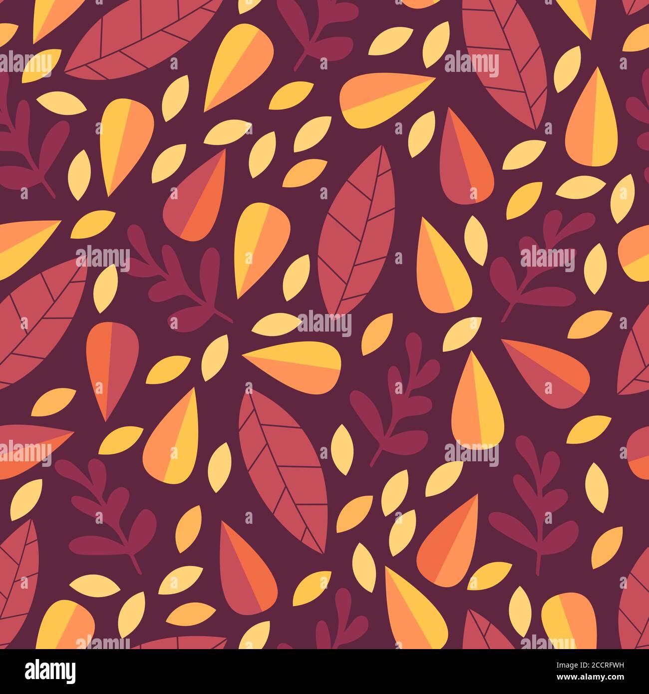 Seamless pattern with autumn leaves. Nature print. Vector illustration ...