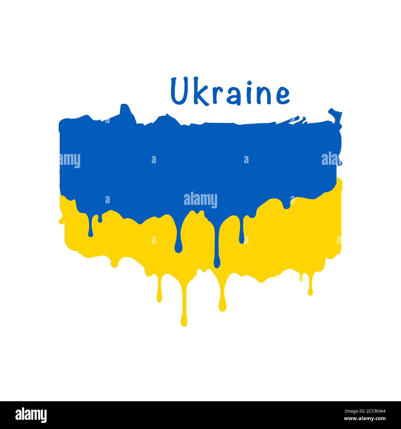 Painted Ukraine flag, Ukraine flag paint drips. Stock vector