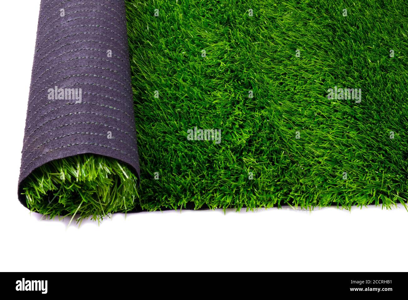 artificial green lawn, floor covering, artificial grass roll isolated