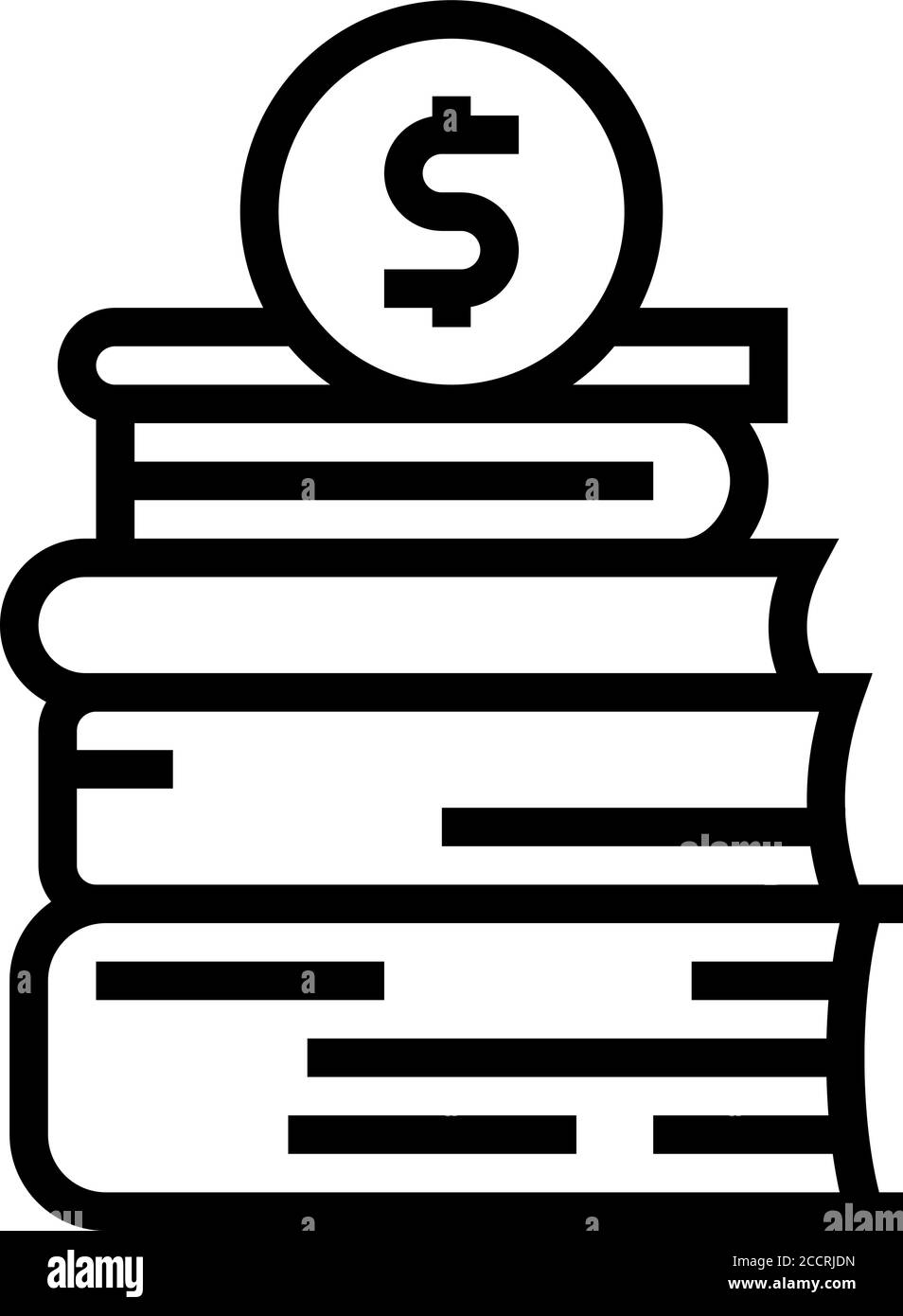 financial educational books line icon vector illustration Stock Vector ...