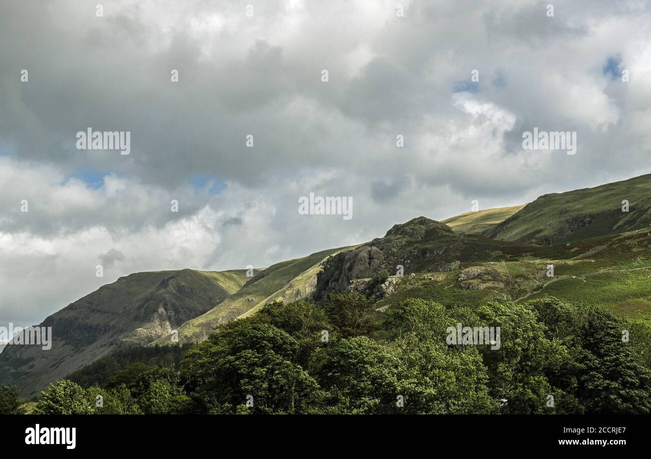 The Castle Rock of Triermain in the Vale of St Johns (St Johns in the Vale) Lake District National Park Stock Photo
