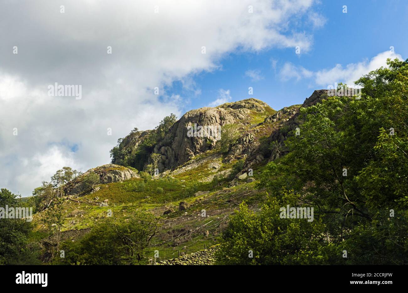 The Castle Rock of Triermain in the Vale of St Johns (St Johns in the Vale) Lake District National ParkRocky Fellside, Stock Photo