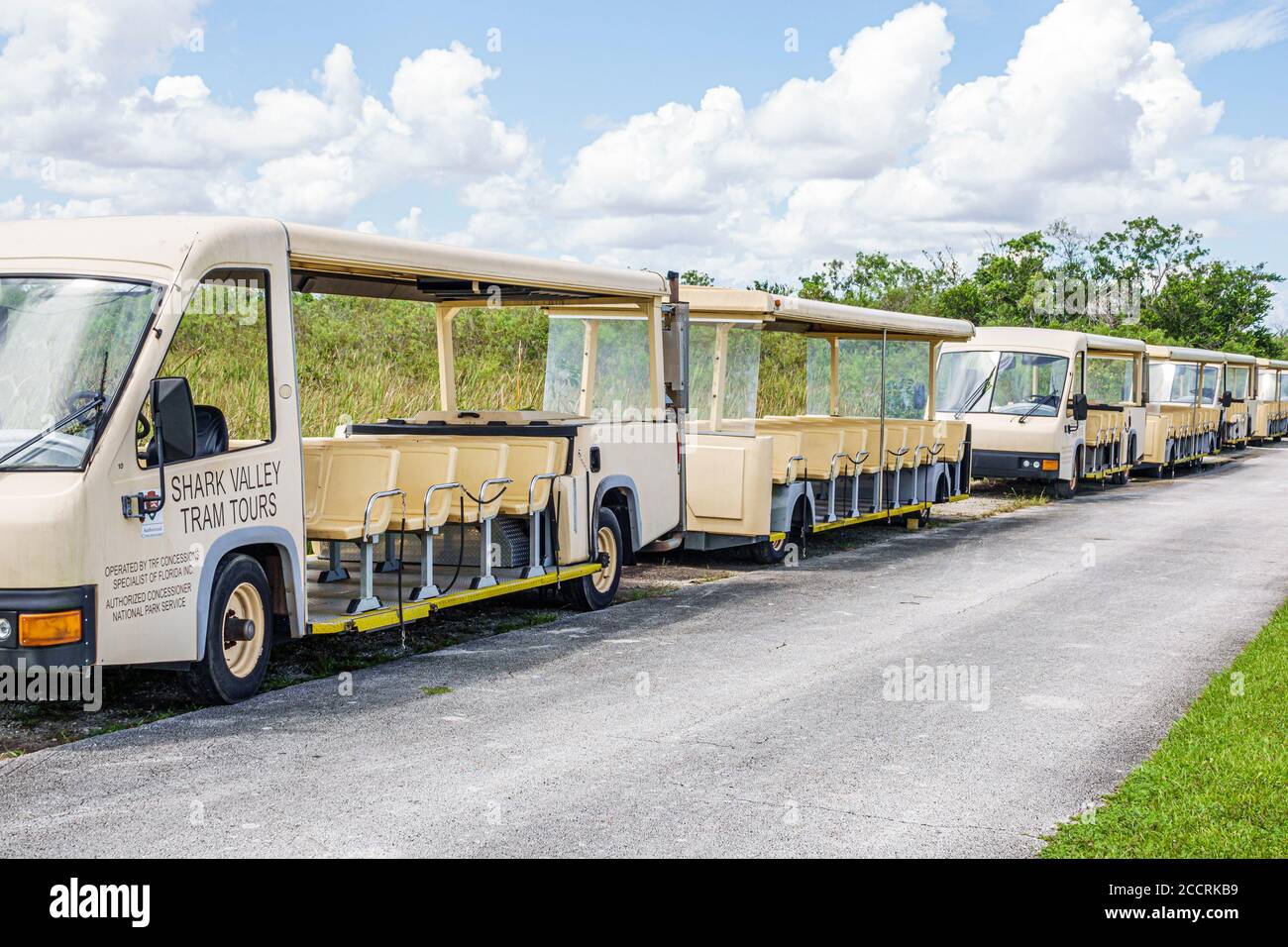 Miami Florida,Everglades National Park,Shark Valley Visitor Center centre,tour trams,Covid-19 coronavirus pandemic illness infectious disease health c Stock Photo