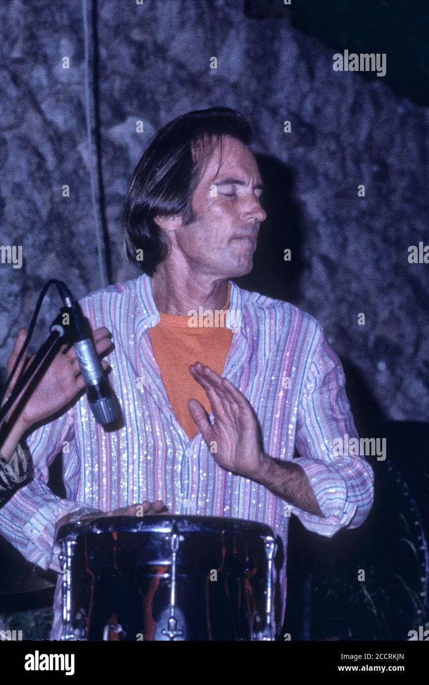 Matias Klarwein at a jam session held in the town of Deia where he resided in 1979.  Majorca. Spain Stock Photo
