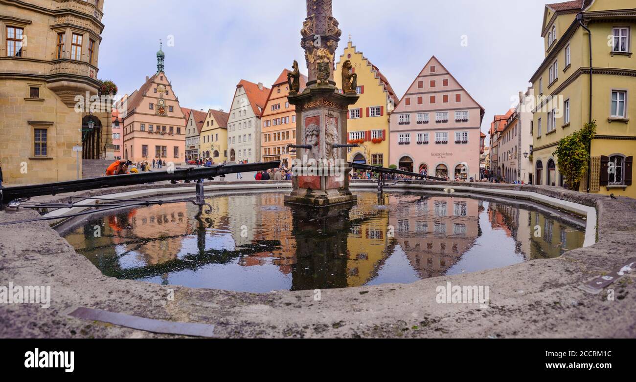 Mittelalterliche Stadt Rothenburg ob der Tauber in Franken Stock Photo