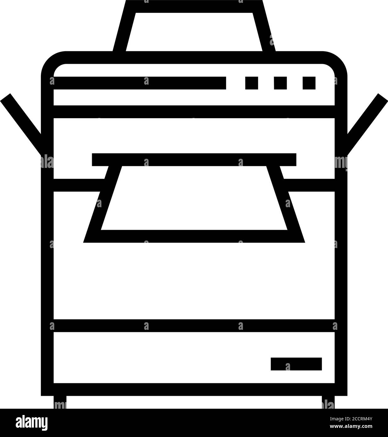 printer office device line icon vector illustration Stock Vector Image ...