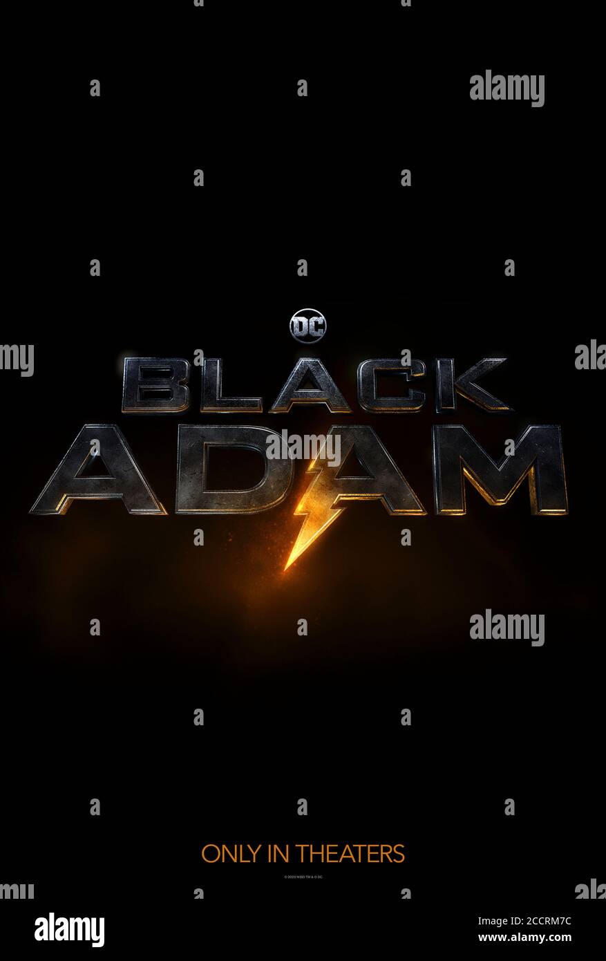 Black Adam (2021) directed by Jaume Collet-Serra and starring Dwayne Johnson and Noah Centineo. The archenemy of the Marvel Family gets his own spinoff movie before his planned appearance in the sequel to Shazam! Stock Photo