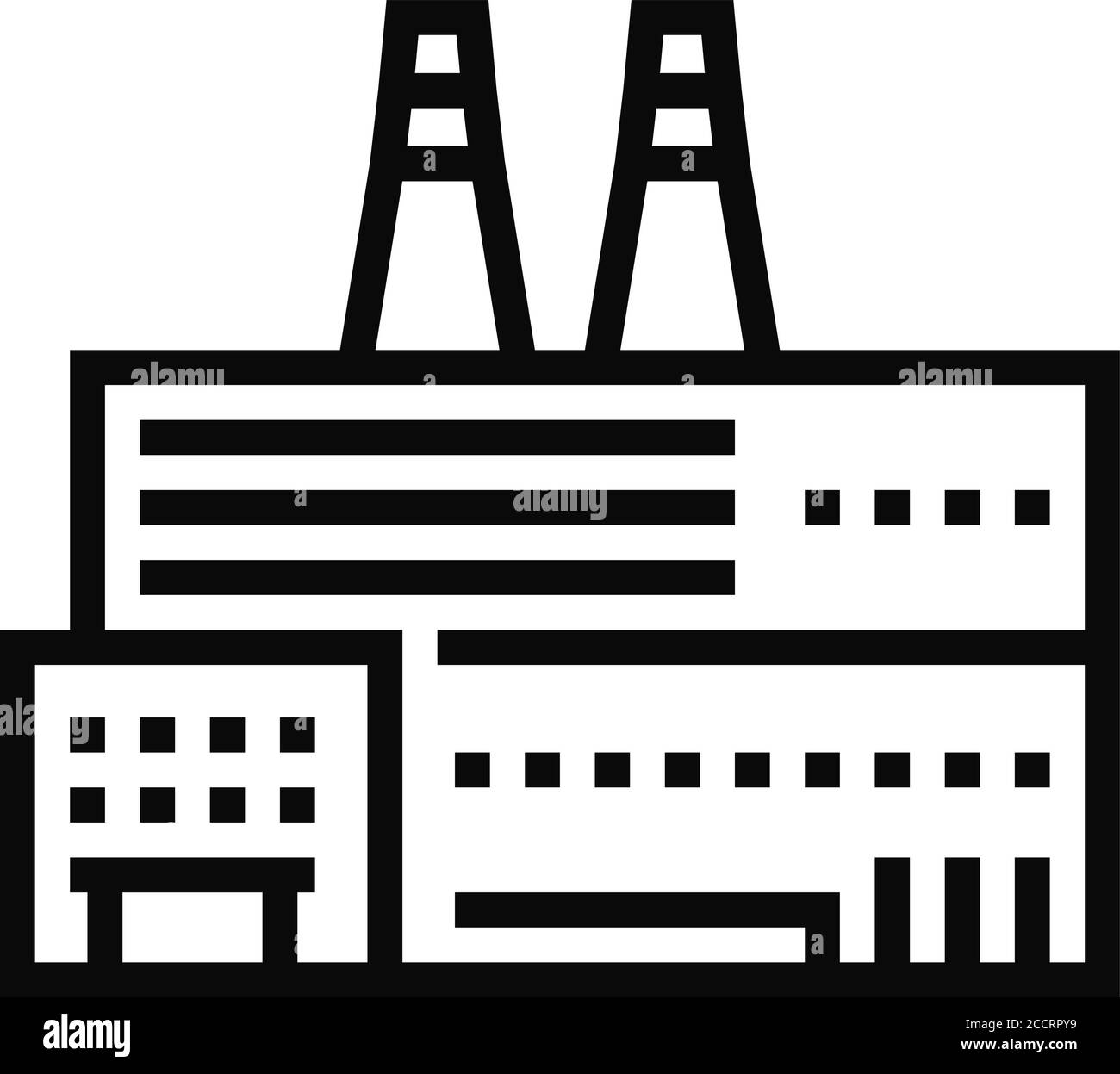 factory plant building line icon vector illustration Stock Vector Image ...