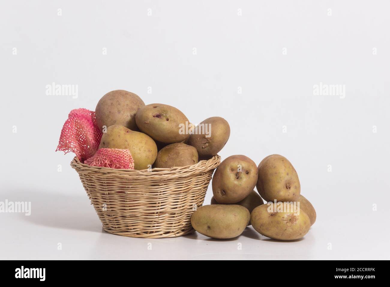 Types of potatoes - Peruvian potatoes still life - White potato Stock Photo