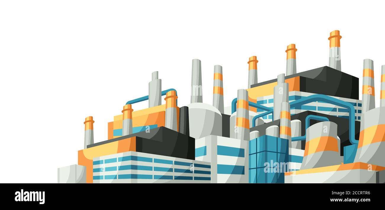 Illustration with factories or industrial buildings Stock Vector Image ...