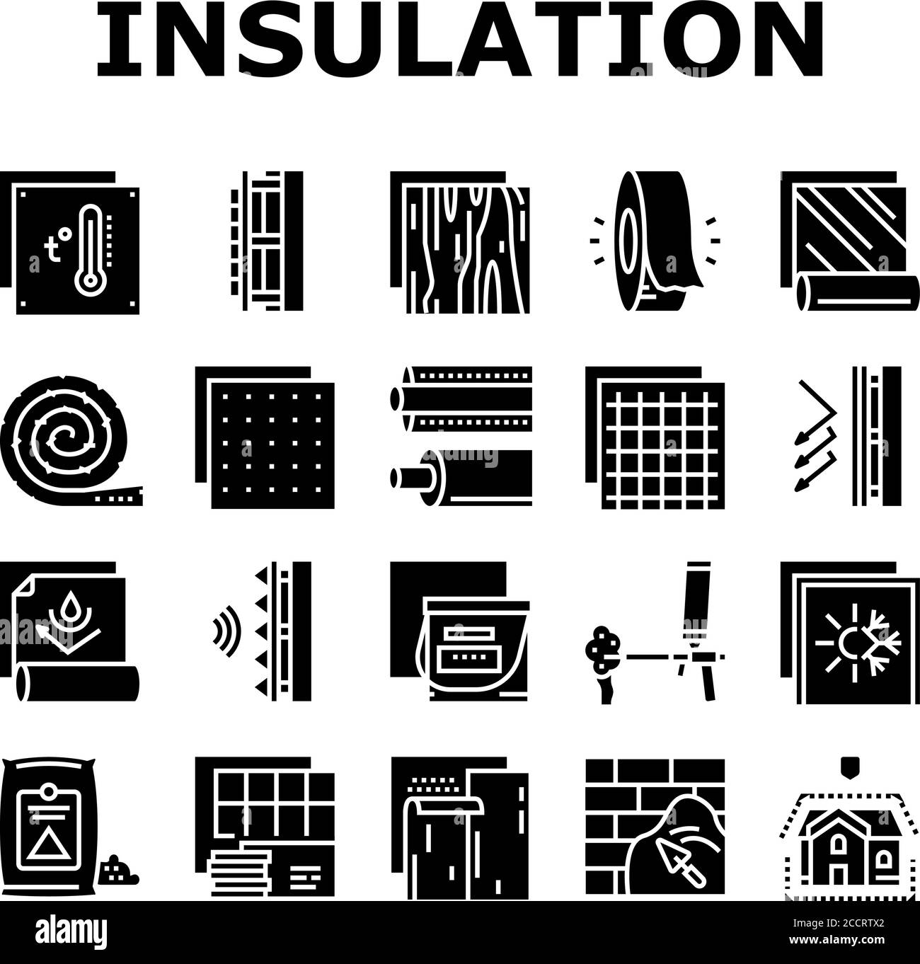 Insulation Building Collection Icons Set Vector Stock Vector Image & Art Alamy