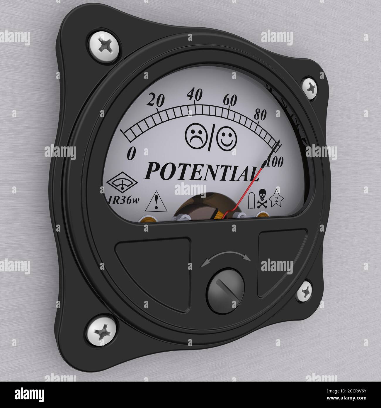 Level of POTENTIAL. The analog indicator. Analog indicator showing the