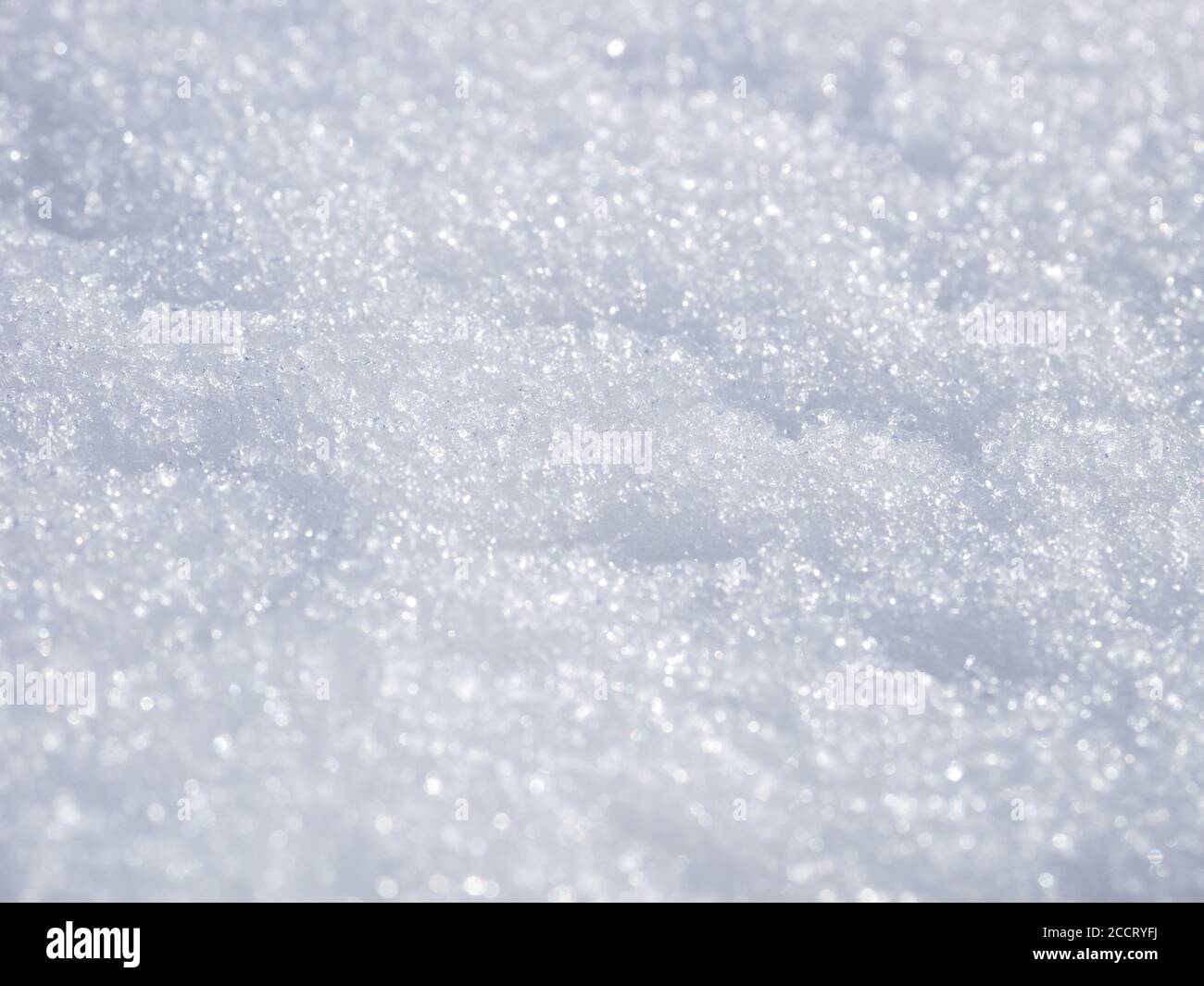 Selective focus. Winter natural texture background with white snow Stock Photo