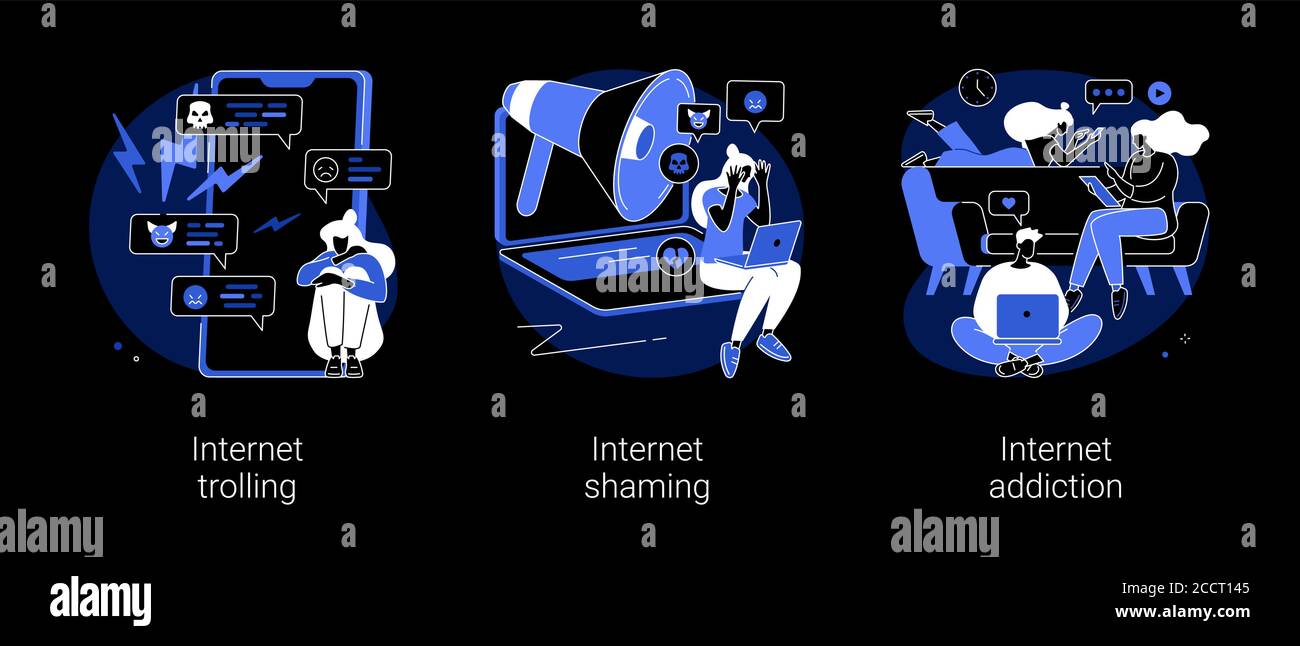 Social media behavior abstract concept vector illustrations Stock ...