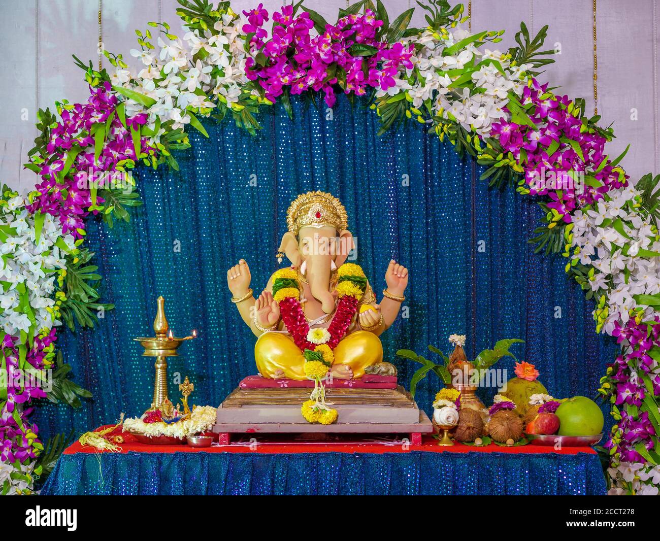 10 beautiful orchid flower decoration for ganpati at home ideas for a divine setup