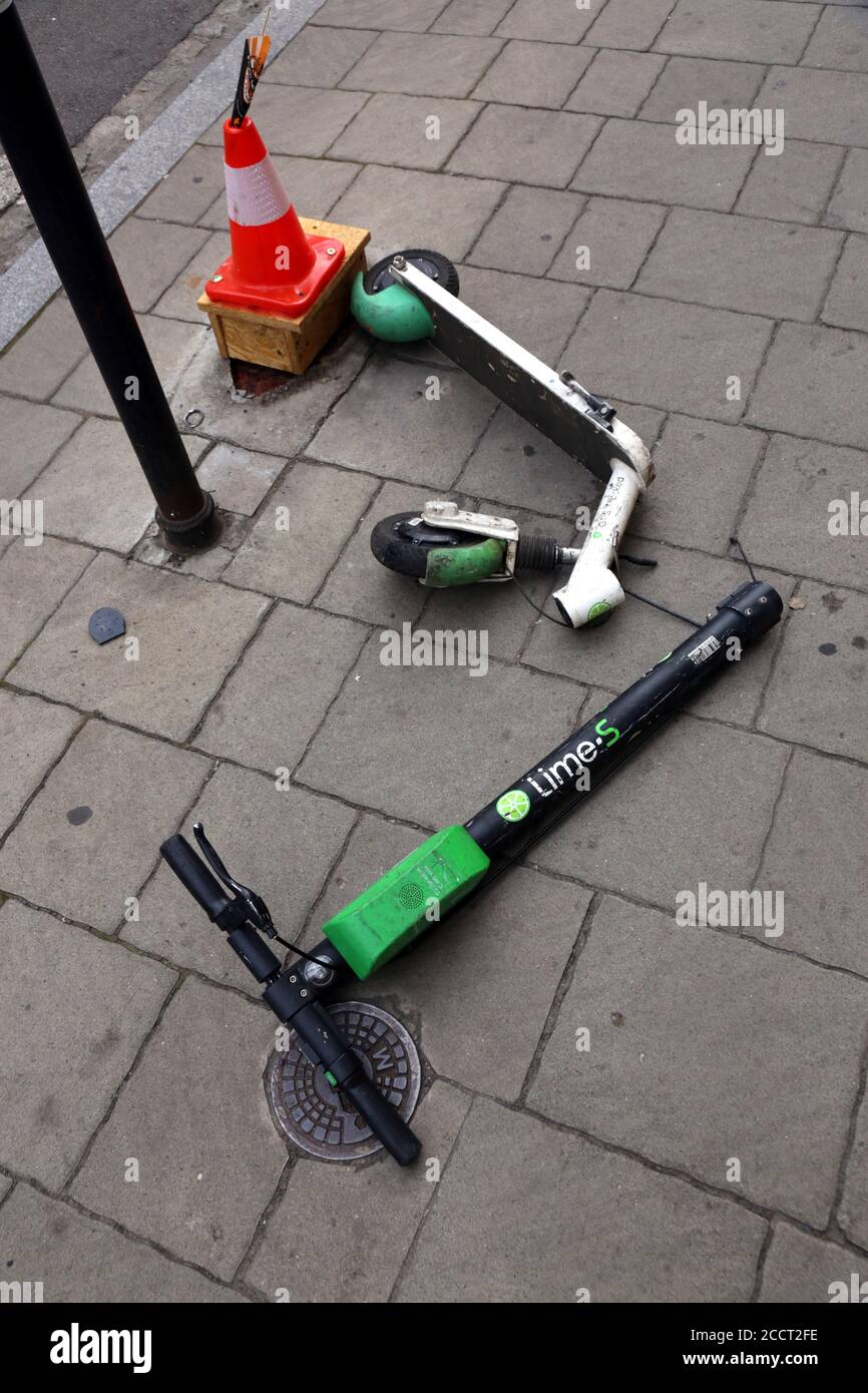 Broken electric scooter hires stock photography and images Alamy
