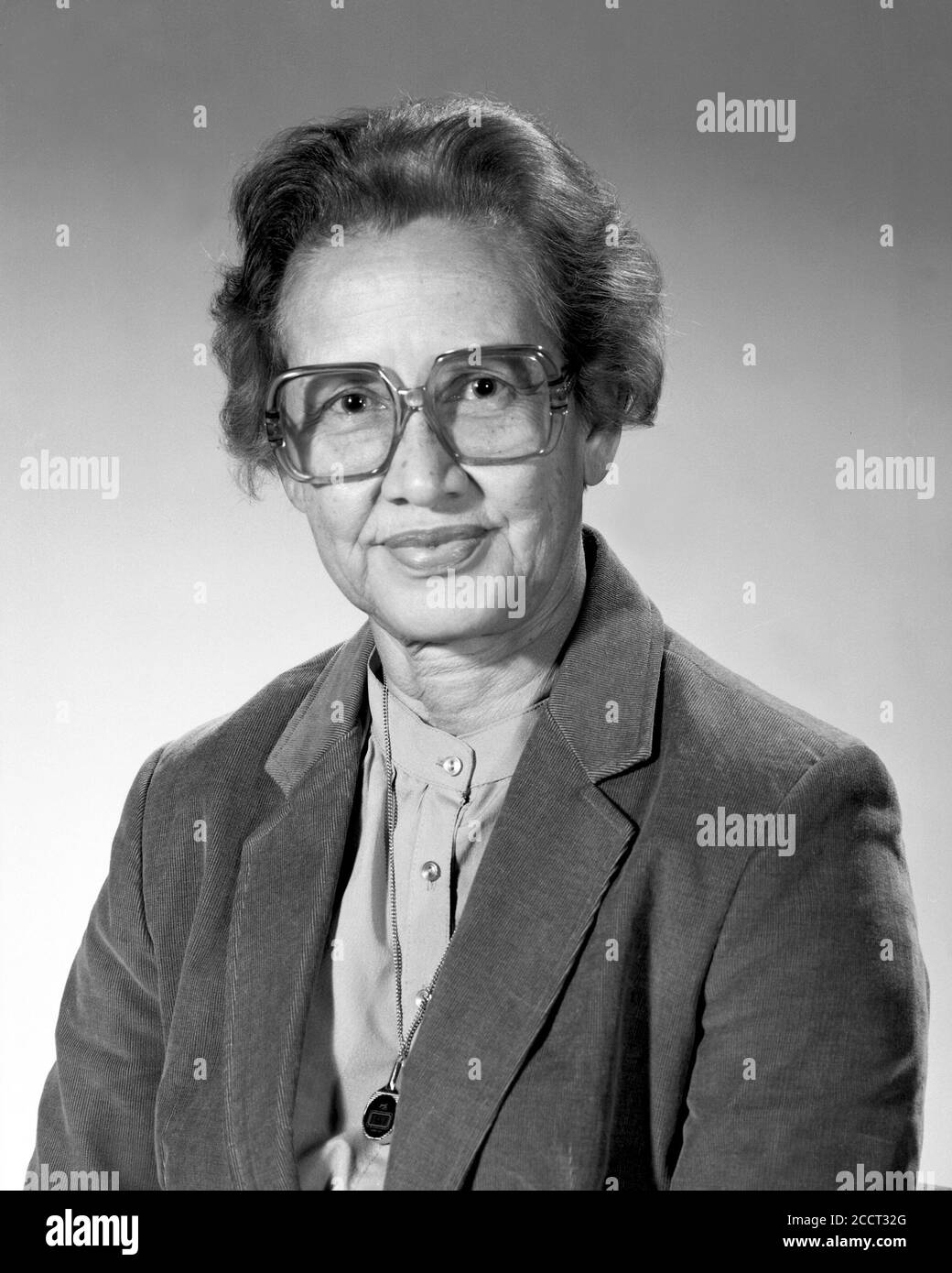 Katherine Johnson. Portrait of Katherine Coleman Goble Johnson (born 1918) at NASA in 1983. Stock Photo