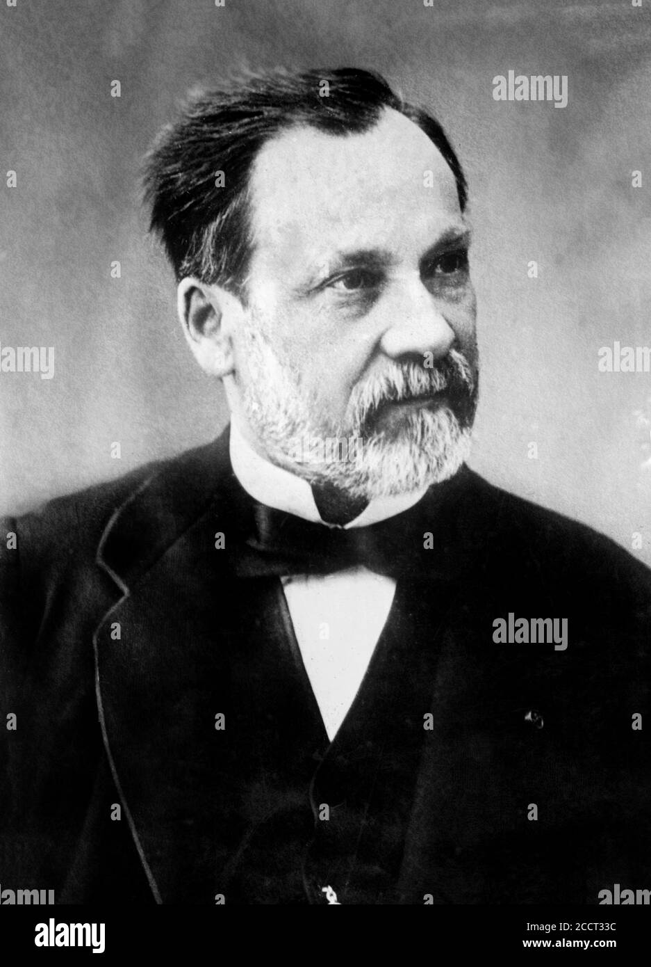 Portrait of Louis Pasteur (1822-1895). Pasteur was a French biologist, microbiologist, and chemist renowned for his discoveries of the principles of vaccination, microbial fermentation and pasteurisation. Photograph from Bains News Service, date unknown. Stock Photo