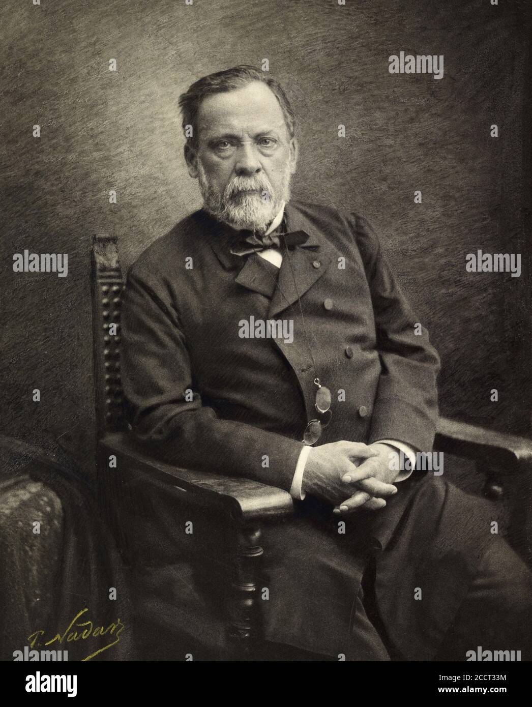 Portrait of Louis Pasteur (1822-1895). Pasteur was a French biologist, microbiologist, and chemist renowned for his discoveries of the principles of vaccination, microbial fermentation and pasteurisation. Photograph by Paul Nadar, 1886. Stock Photo