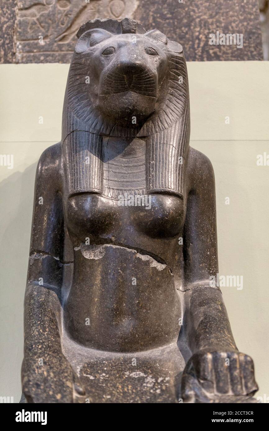 Statue of Sekhmet, Museum of Egyptian Antiquities, Cairo Stock Photo