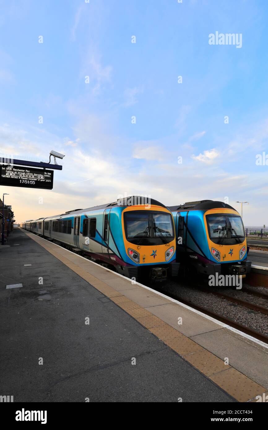 185132 and 185136 Transpennine Express at Cleethorpes station, North East Lincolnshire; England; UK Stock Photo