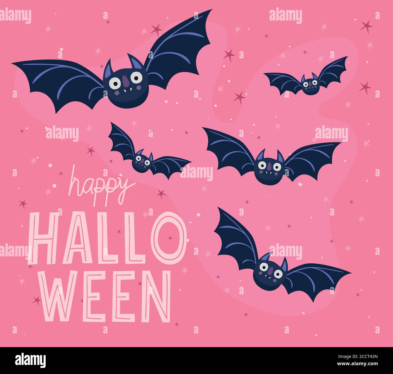 Halloween bats cartoons design, Holiday and scary theme Vector illustration Stock Vector