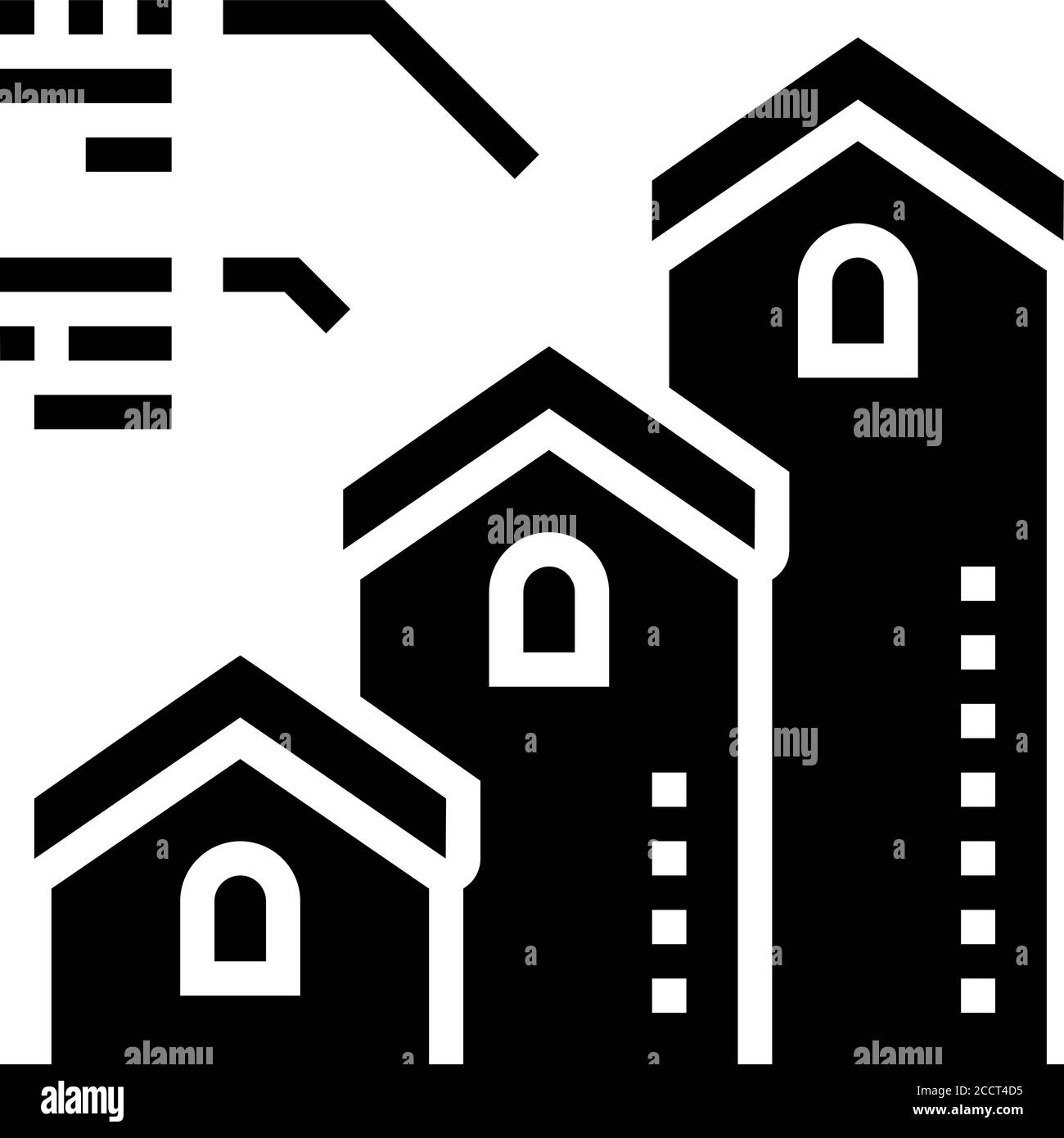 mortgage from little to big house glyph icon vector illustration Stock ...