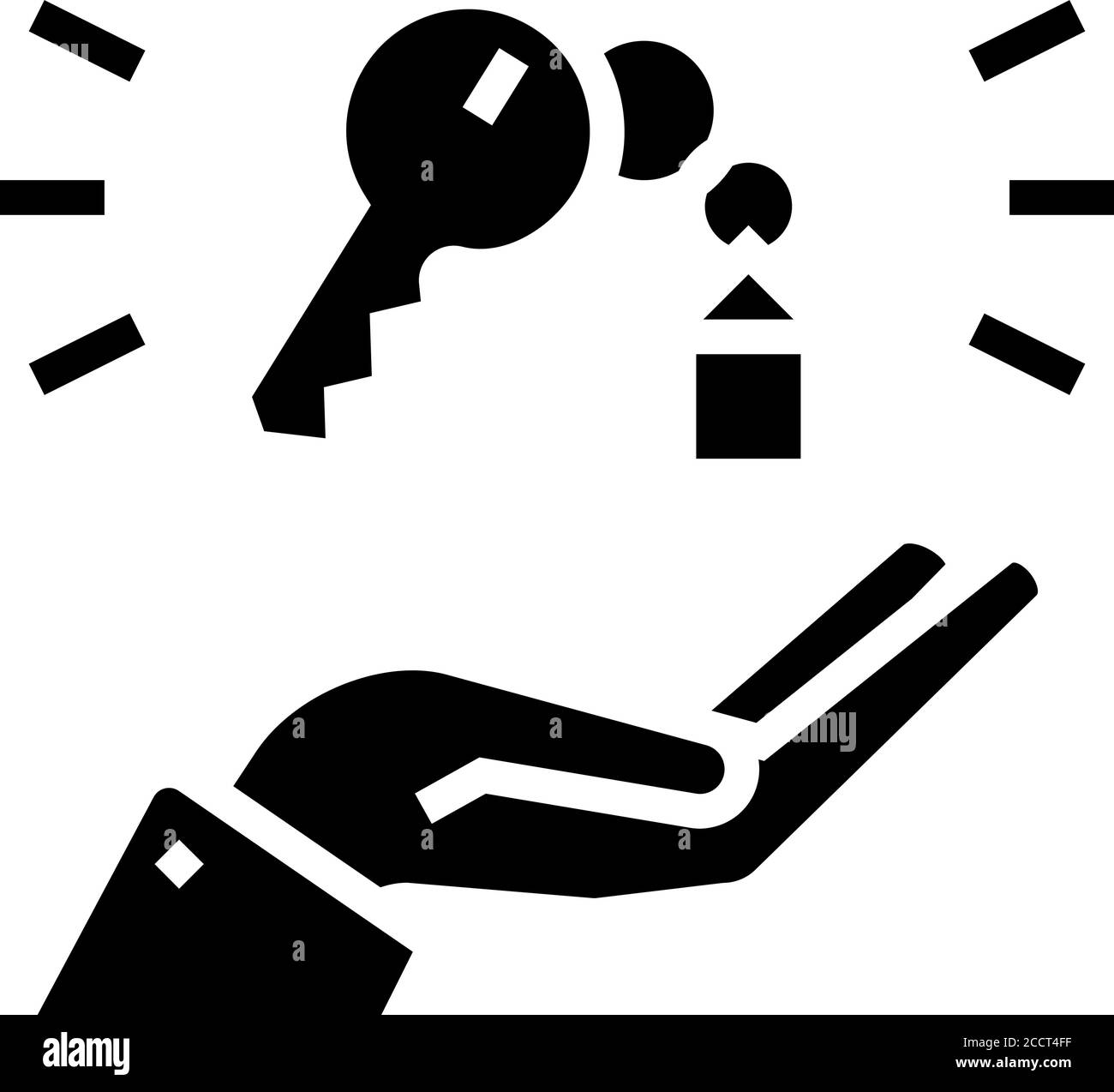 hand holding house key glyph icon vector illustration Stock Vector ...