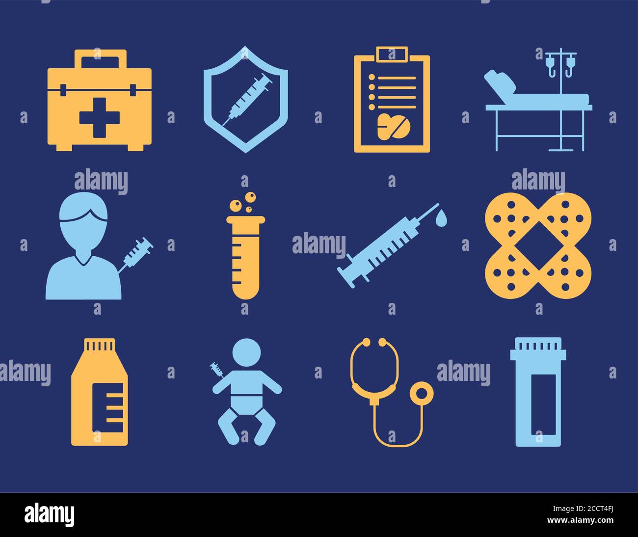bundle of twelve medical set icons vector illustration design Stock ...