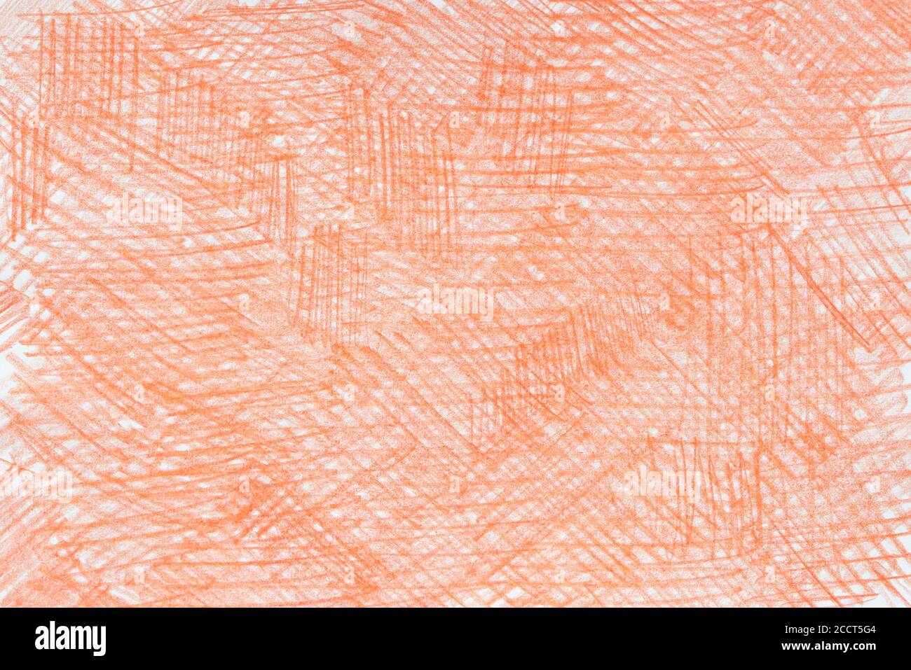 orange color abstract crayon drawing paper background texture Stock Photo