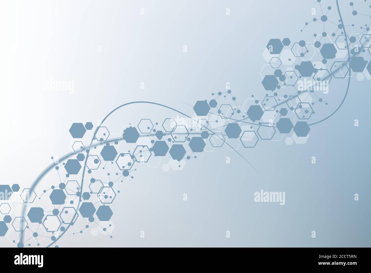 Hexagonal abstract background. Big Data Visualization. Global network connection. Medical, technology, science background. Vector illustration. Stock Vector