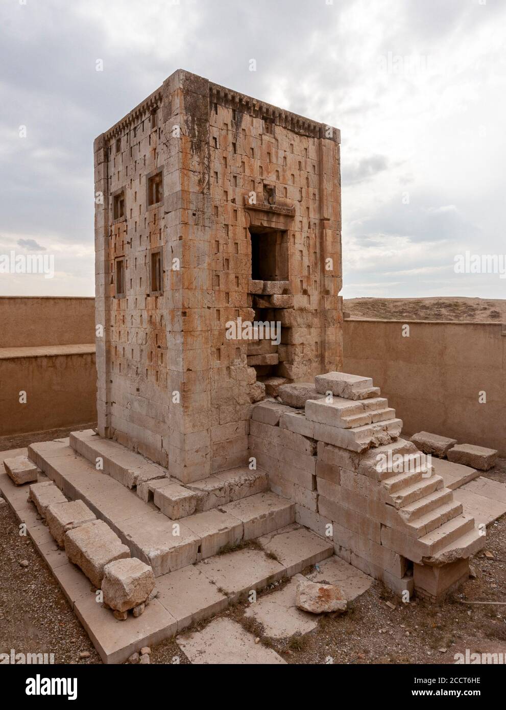 Ka'ba-ye Zartosht or Bon-Khanak, an ancient tower near Shiraz, Iran Stock Photo