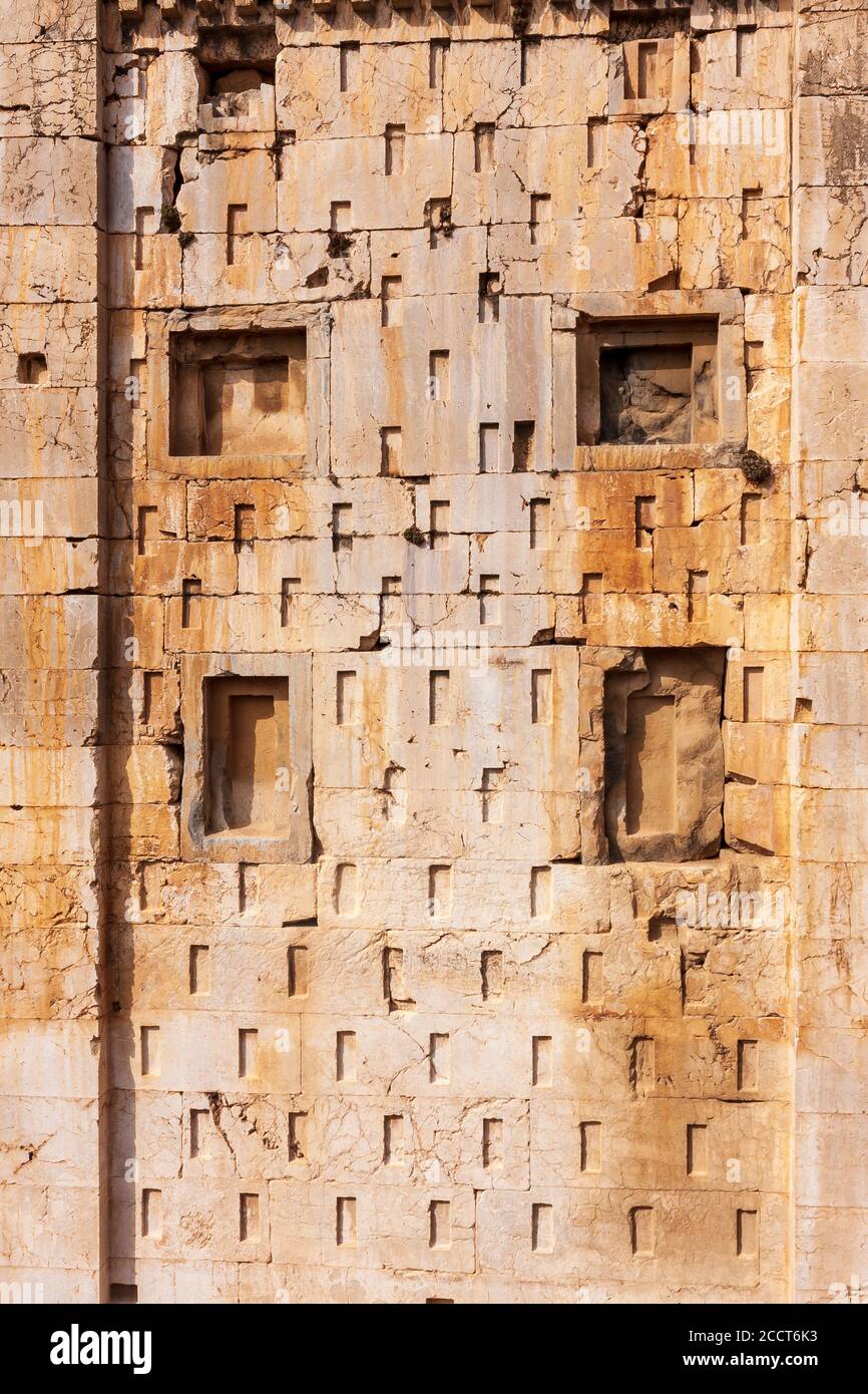 Ka'ba-ye Zartosht or Bon-Khanak, an ancient tower near Shiraz, Iran Stock Photo