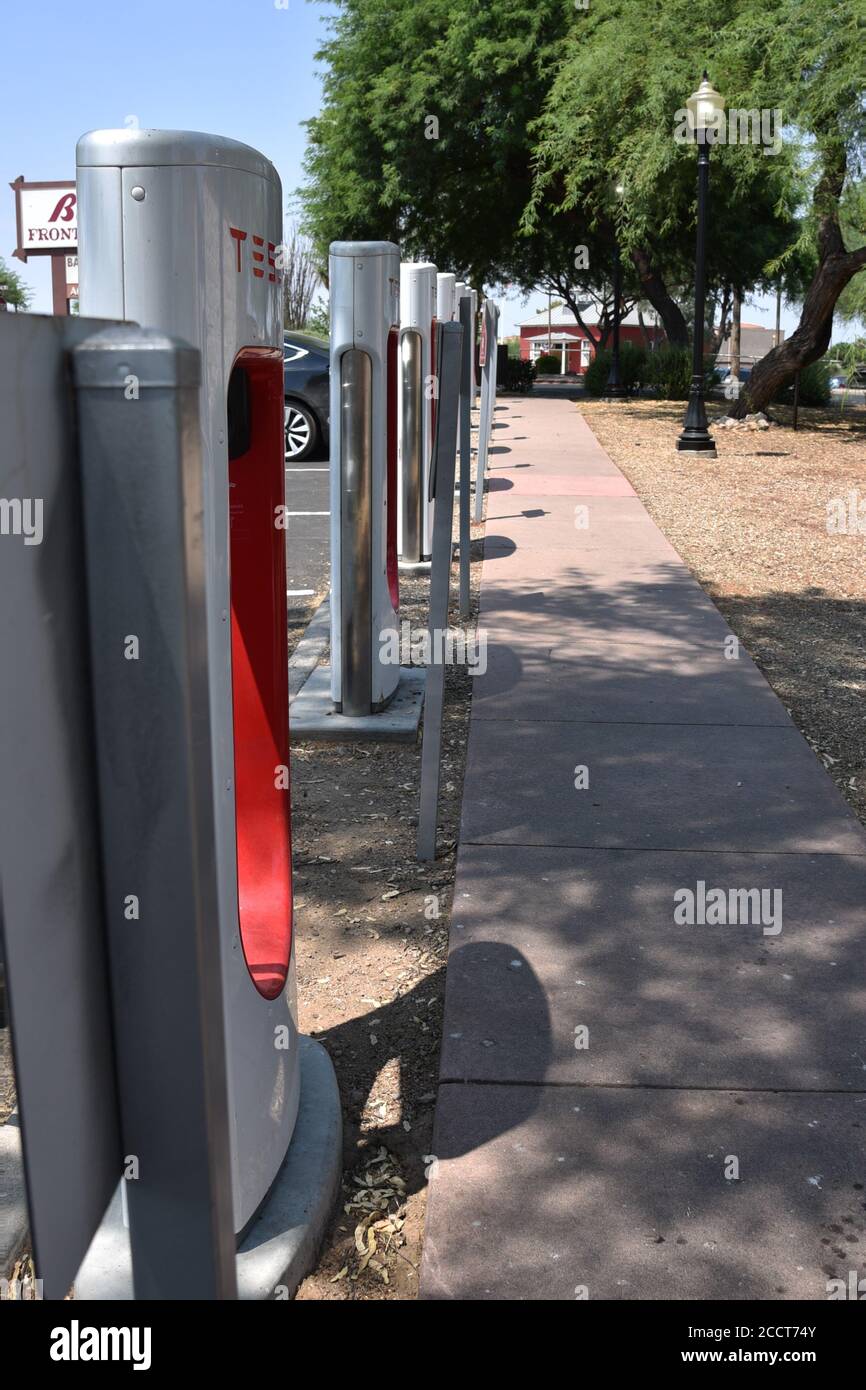 Tesla charging station Stock Photo