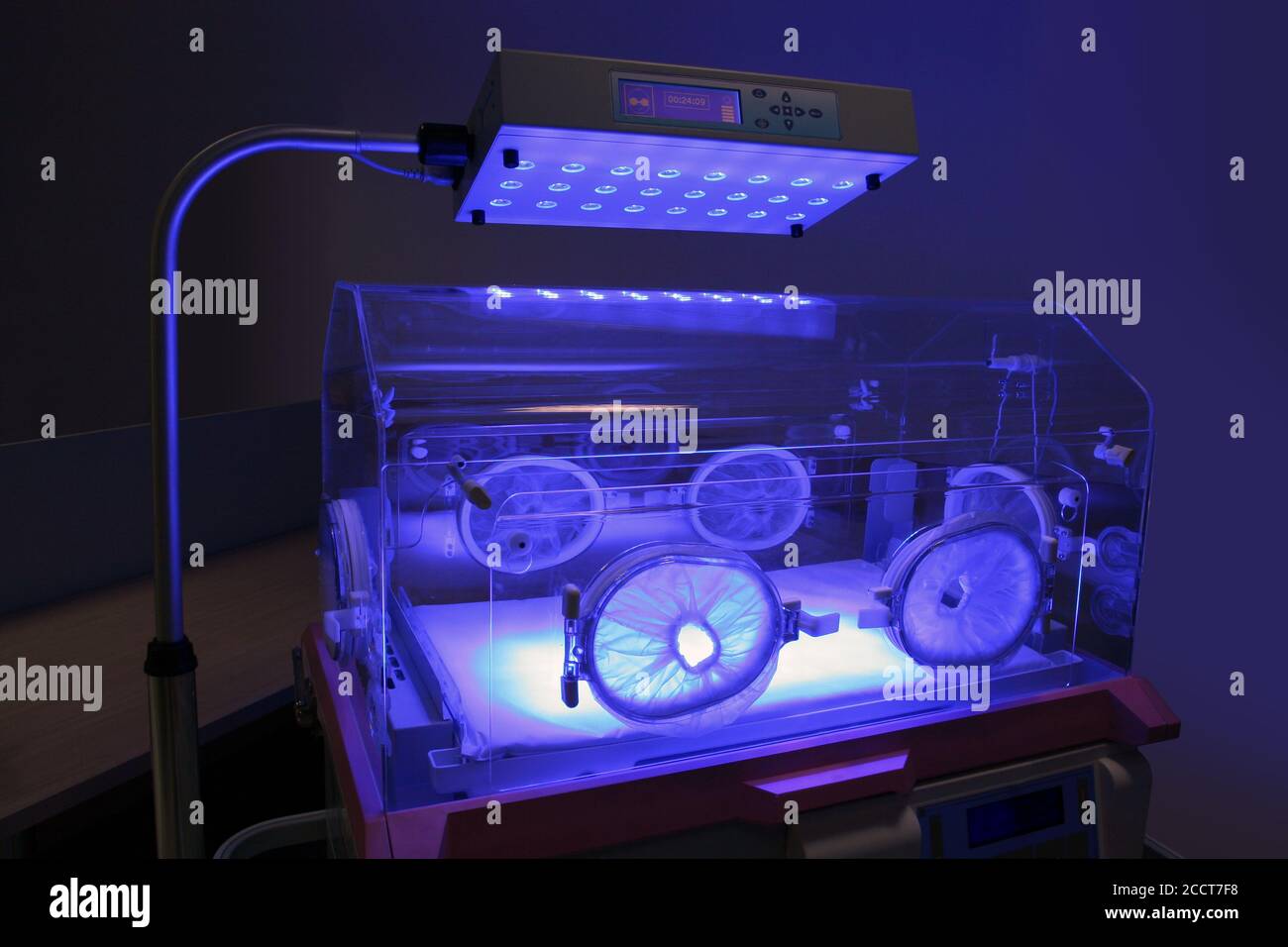 Blue light used for the treatment of jaundice disease in newborn babies