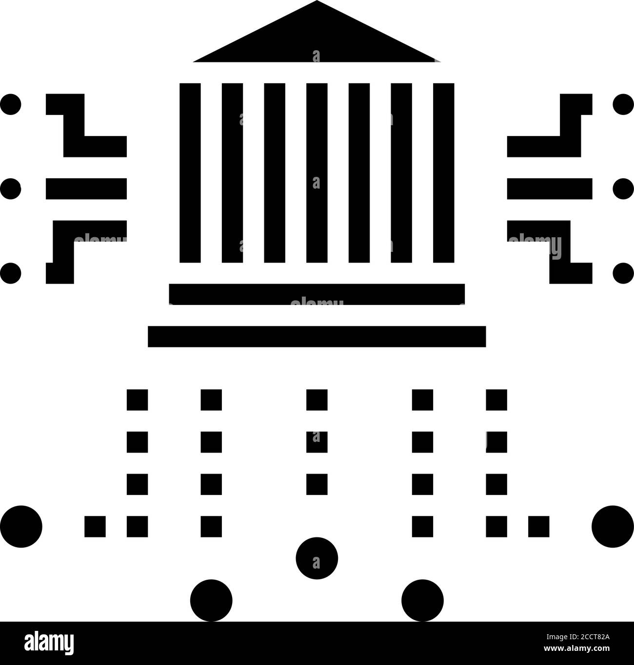 financial building characteristics glyph icon vector illustration Stock ...