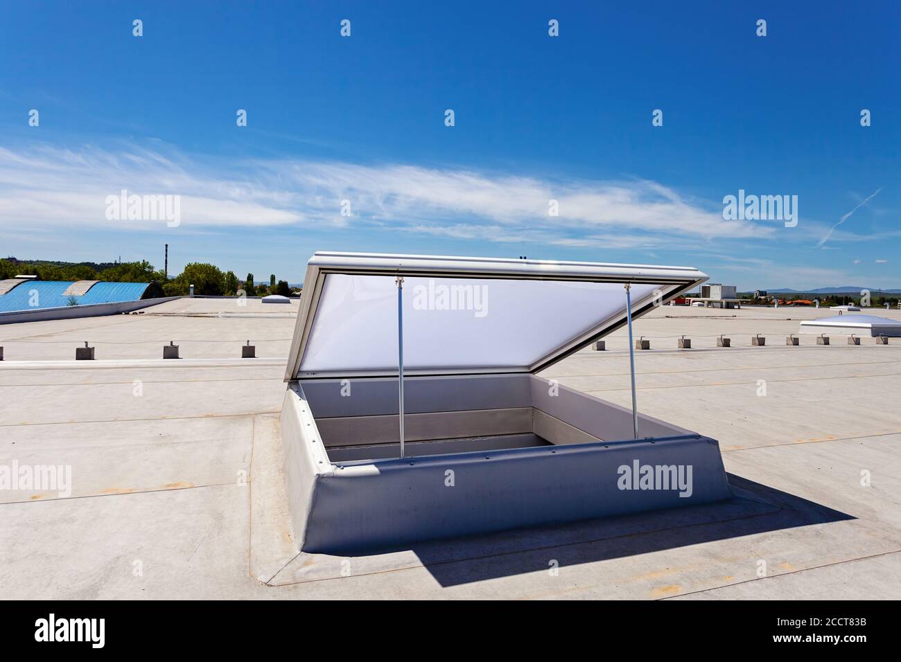 open roof window on the industrial hall Stock Photo Alamy