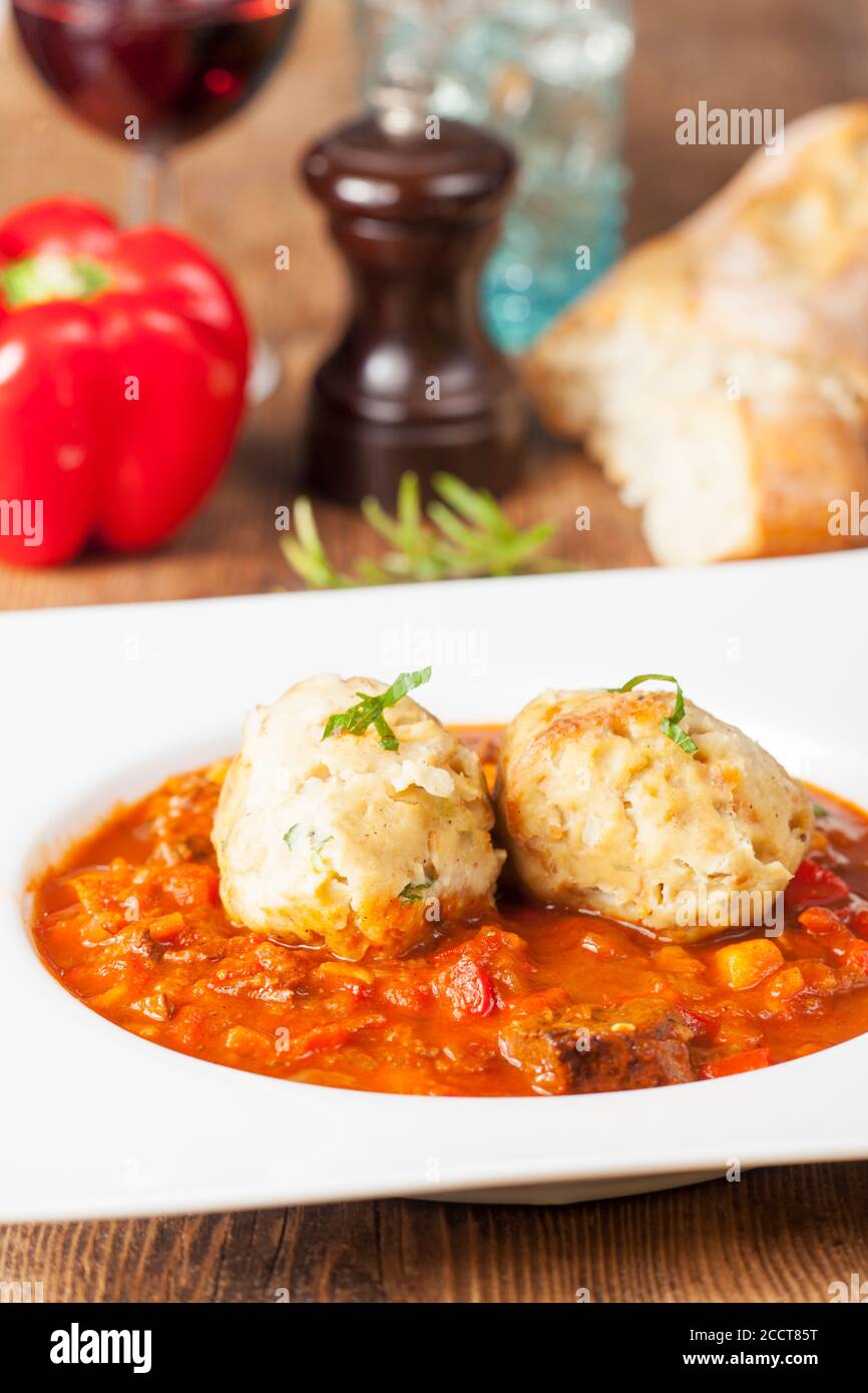 closeup of hungarian goulash stew Stock Photo