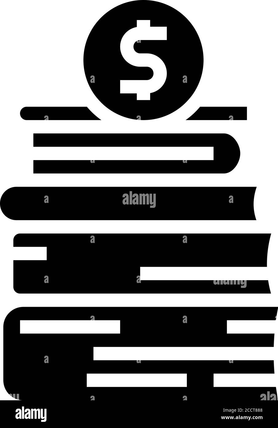financial educational books glyph icon vector illustration Stock Vector ...