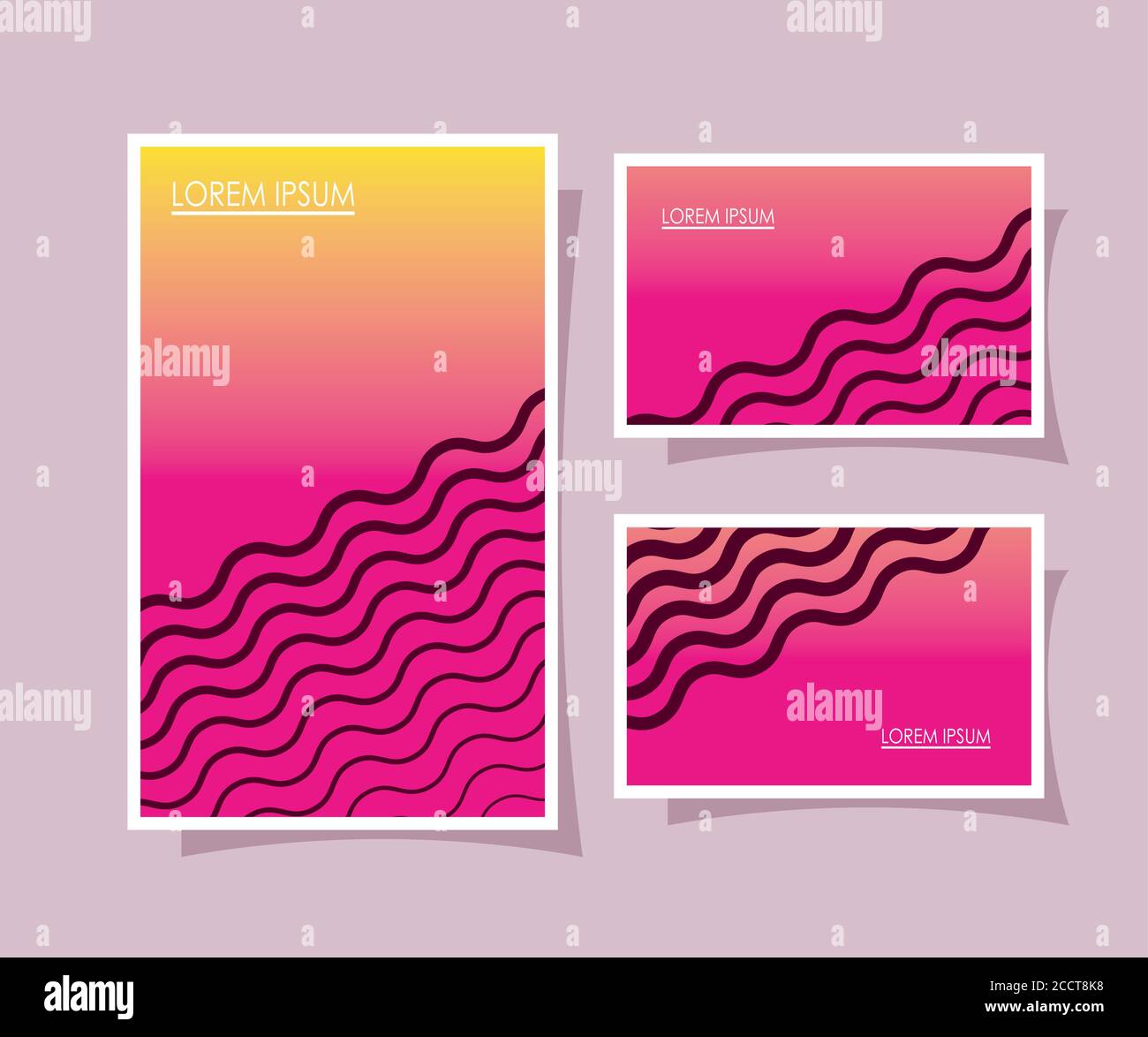 yellow with pink gradient and striped backgrounds frames design ...